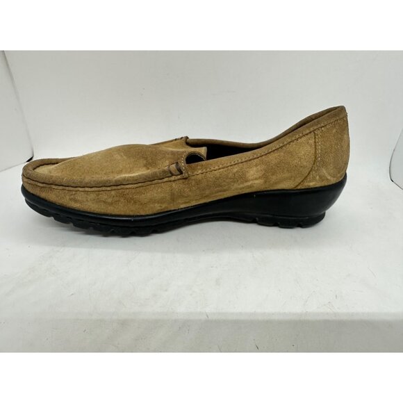 Coach Aianna sz 6B Women's Tan Suede Slip-On Loafers Made Italy Black Soles - Picture 10 of 10
